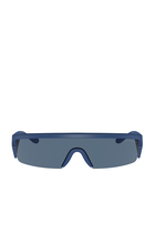 نظارة شمسية للرجال بإطار مستطيل وعدسات قابلة للتبديل